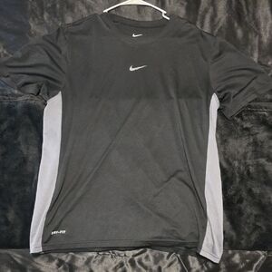 Nike Black and Gray Men's Dri-FIT Athletic Polo Tee